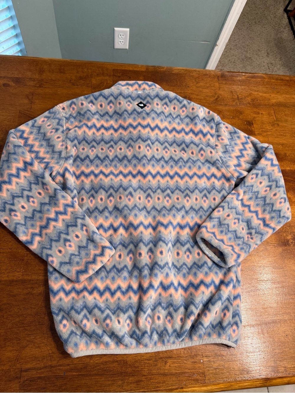 Southern Marsh Tangier Ikat Fleece Pullover Quarter Zip Geometric Pastel Size S - Picture 11 of 13